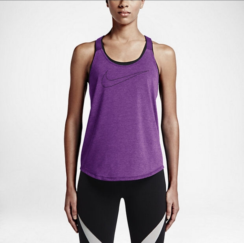 Nike Dri Fit Elastika Just Do It Racerback Tank  Hi lo Size Womens  XS  Purple